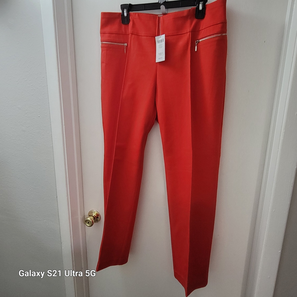 Chico's Bold Red Capris with Chic Zipper Details